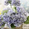 Dekorativa blommor grossist 3D Hi-Q Artificial Hortensea High Simulation Silk Hydrangeas Fake Macrophylla 10st/Lot