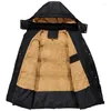 Piumino invernale da uomo spesso Parka da esterno Cappotto Plus Size Fodera in pelliccia Giacca calda Maschile Grandi tasche Neve Frangivento Capispalla Sport Parka M-5XL