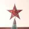 Decorazioni natalizie Stella tridimensionale dorata a cinque punte per gli ornamenti degli accessori superiori dell'albero