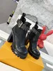 Lyx Kvinnor Läderpristagare Plattform Desert Boots Martin Boots Star Trail Snörning Ankel Vinterstövlar Höga klackar med box
