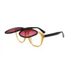 Sonnenbrille Runde Übergroße Quadratische Frauen Persönlichkeit Flip Up Grau Männer Doppel Unisex Brille Brillen UV400