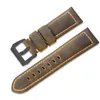 Skicka äkta kalvläderklocka Remarmband Watch Bands Brown Watchband för Pan 22mm 24mm 26mm Erai218s