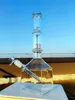 2021 14 Inches Hookah Bong Glass Dab Rig Clear Pure Teal Color Cube Base Water Bongs Smoke Pipes 14.4mm Female Joint