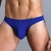 Underpants Men's Sexy Hip Lifting Low-Waist U-Convex Pouch Briefs Solid Homme Ice Silk Breathable Elastic Underwear 2xl