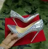 Dress Shoes Bling Point Shiny Printed Shallow Fashion Elegant Thin High Heels Women Party