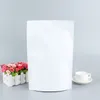 17x24cm 흰색 스탠딩 크래프트 종이 포장 가방 알루미늄 호일 지퍼 선물 포장 저장 용 가방 Resealable