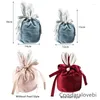 Cadeau cadeau 10pcs oreilles vierges sacs d'emballage cadeaux de pâques sac saint valentin chocolat bonbons velours pochettes décor de mariage