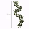 Dekorative Blumen Künstliche Kunstseidenblume Rose Leaf Garland Vine Kreative DIY Hochzeitsdekorationen Tea Party Decor