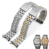 Bracelet d'accessoires de montre 19mm, pour Prince et reine, en acier inoxydable massif, argent et or, Bands213Q