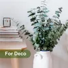 Decoratieve bloemen douche eucalyptus hangende echte bladeren voor set van 10 natuurlijke groene vaas bloemen