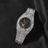 ساعة Wristwatches Hip Hop Full Iced Out Watches Stainsal Steel Stainical Rishores Fuckury Rishores Quartz Square Business Watch 221230251J