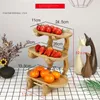 Plates Creative Three-Layer Multi-Layer Fruit Plate European Wood Bamboo Wood Frame Home Snack Basket