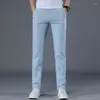 Men's Pants IN Cotton Casual Men Thin Breathable Straight Fashion Khaki Grey Blue Trousers Male Pant Brand Clothing 28-38