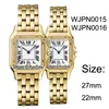 New WJPN0015 WJPN0016 Yellow Gold Diamond Bezel 27mm 22mm White Dial Swiss Quartz Womens Watch Ladies Stainless Steel Watches Pure234t