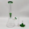 2021 pipe à eau en verre Heady Bong 12 pouces crème vert narguilé bang en verre Dabber Rig Recycler tuyaux eau bangs tuyau de fumée 14,4 mm femelle tête de serpent bol commun