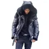 Мужские куртки 2022 Зимняя мужская куртка пальто панк стиль осени теплый кожаный замшевый мех пуд