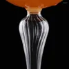 Wine Glasses Cocktail Glass European Style Tall Flower Goblet Transparent Roman Column Personality Bar Cup 300ML