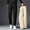 Męskie spodnie męskie polarowe spodnie dresowe zimowe ciepłe rozmyte legginsy joggery ciężkie aktywne spodni menu światło