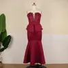 Повседневные платья BodyConclothes2022 Сексуальное жемчужное женское платье Ruffle Edge Женская вечеринка без бретелек с высокой талией элегантно для женщин