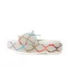 G Diseñador Sandalias de playa para mujer Plataforma arcoíris blanca Lona Guccie GG Guccy Guccis Zapatillas Cuña grande Tamaño máximo deslizante 35-42 Euro Bolsa para el polvo Jackdhstore