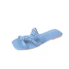 Terlik Kadınlar Daireler Topuk Açık Slaytlar Yaz Ayakkabıları Sandalet Kadın Kare Toe Tasar Tasarımcı YG1255
