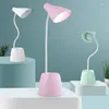 Table Lamps Dimmable Cylindrical LED Stand Desk Light USB Charge With Touch Reading Lamp Flexible Study Pen Holder