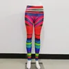 Active Pants Sexy Print Women Colorful Sunset Glow Push Up Run Sports Leggings Trousers Fitness Body Building High Waist Skinny