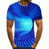 Erkek Tişörtleri Yaz Üç Boyutlu 3D Vortex T-Shirt Erkek Kadın Moda Gömlek Kısa Kollu Harajuku Hip Hop Sevimli Moda-Neck Tshirt