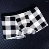 Men de caisse Men Sous-vêtements Convex Boxer Shorts sexy Soft Soft Plaid Plaid Buy Boy confortable