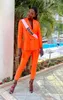 Summer Orange Women Blazer Suits Street Power Power Made Вечерняя вечеринка Формальная ношение дня рождения 2 штуки