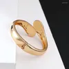Bangle Punk Alloy Crystal Bangles Bracelets For Women Fashion Design Statement Geometric Cuff Jewelry