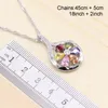 Brincos de decote Conjunto de pedras semi-preciosas multicoloridas para mulheres, formato de flores, anel de pulseira pingente de pulseira de pulseira