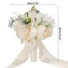 Decoratieve bloemen bruiloft romantische boeket bruid bruids boeketten bruidsmeisje handgemaakte kunstmatige rozenbloem valentijnsdag decor