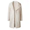 Pelliccia da donna 2022 Faux Coat Donna Autunno Inverno Spessore Caldo Morbido Pile Giacca lunga Punto aperto Capispalla Soprabito Orsacchiotto