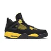 2023 Authentic 4 4S Thunder Basketball Shoes Dh6927-017 IV Sports Sneakers Trainers Womens Mens Black Tour Yellow med Original Box 36-47.5