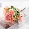 Decorative Flowers Artificial Peony Hydrangea Silk Roses Diy Christmas Crafts Wreath Decoration 2022 Year Home Garden Wedding Party Fake