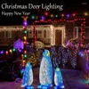 Ljus pingvin julprydnader akryl ledt upplyst belysning utomhus trädgårdsgård gräsmattor lampor lampor