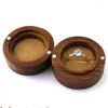 Jewelry Pouches Personalized Custom Creative Black Walnut Wood Ring Storage Box Wedding Engagement Display Keepsake