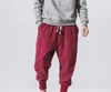 Herenbroek in hop katoen harem mannen massieve elastische taille streetwear joggers flodderige drop-crotch casual broek