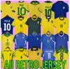 Maillots de football r￩tro du Br￩sil personnalis￩ # 10 Pel￩ 1957 1970 1978 1985 1988 1992 1994 1998 2000 2002 2004 2006 2012 2012 Brasil Ronaldinho Football Shirt