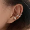 Boucles d'oreilles à dos en cuivre pour femmes, petit cerceau, os, petit anneau de nez, cerceaux pour filles, Clip géométrique en Zircon