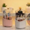 Storage Boxes Multifunction 360° Rotating Makeup Brush Box Bucket Dust-proof Cosmetic Desktop Organizer