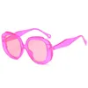 Lunettes de soleil rondes Vintage pour femmes, rétro, marque de styliste, classiques, mode, grand cadre, tendance, dames