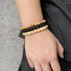 Странд 3PCS/SET Natural Stone Bracelets для женщин Мужчины Мода 8 мм бусинки браслеты наборы розовые кварцы аметисты содалит гематит украшения