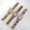 2023 Nouveau Luxe Femmes Panthere Montre 2 couches Rangée Bracelet En Acier Inoxydable Saphir Cz Diamant Horloge Panthère Léopard Quartz Montre-Bracelet 22mm 27mm