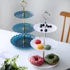 Tallrikar 3 Tier Cake Stand Style European Fruit Tray Snack Candy Wedding Party Multi Layer Plastic Three-Tier Platters Trays