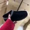 Tasman Slippers Kastanje Bont Slides Schapenvacht Shearling Tazz Klassieke Muilezels Dames Heren Ultra Mini Platform Laars Slip-on Schoenen Suède Bovenwerk Wol Comfort Herfst Winter