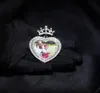 Maßgeschneiderte Prinzessin Bild Foto Anhänger Halskette eisiger Zirkon Charme mit 24 "Seilkette Männer Frauen Hiphop Rock Schmuck Geschenk
