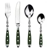 Servisuppsättningar 4 i 1 Set Elegant Rivet Handle Style Style Steel Western Cutery Delicate Table Tousils For Home