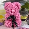Decorative Flowers HMT Drop 25cm/40cm Teddy Rose Bear Artificial Flower Of Christmas Decoration For Home Valentines Women Gifts